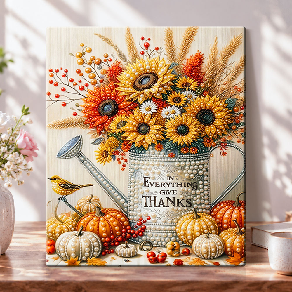Harvest thankful blooms pearl diamond painting kit for beginners
