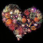 Heart shaped fireworks cross stitch kit for beginners