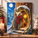 Hedgehog hanging star light pearl diamond painting kit for beginners