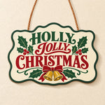 Holly jolly christmas paint by numbers door hanger finished design