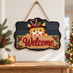 Holly welcome sign paint by numbers door hanger as indoor wall decor