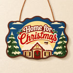 Home for christmas paint by numbers door hanger finished design