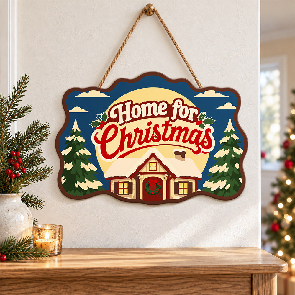 Home for christmas paint by numbers door hanger as indoor wall decor