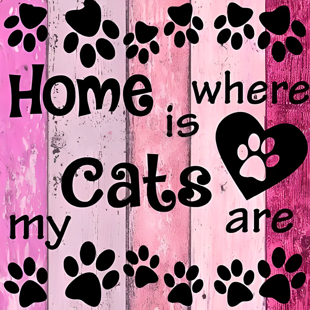 Home is where my cats are cross stitch kit for beginners