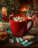 Hot chocolate with marshmallows cross stitch kit for beginners