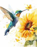 Hummingbird and sunflower cross stitch kit for beginners
