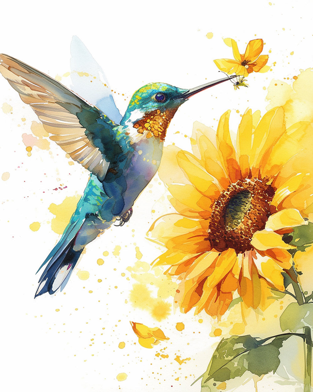 Hummingbird and sunflower cross stitch kit for beginners