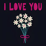 I love you and daisies cross stitch kit for beginners