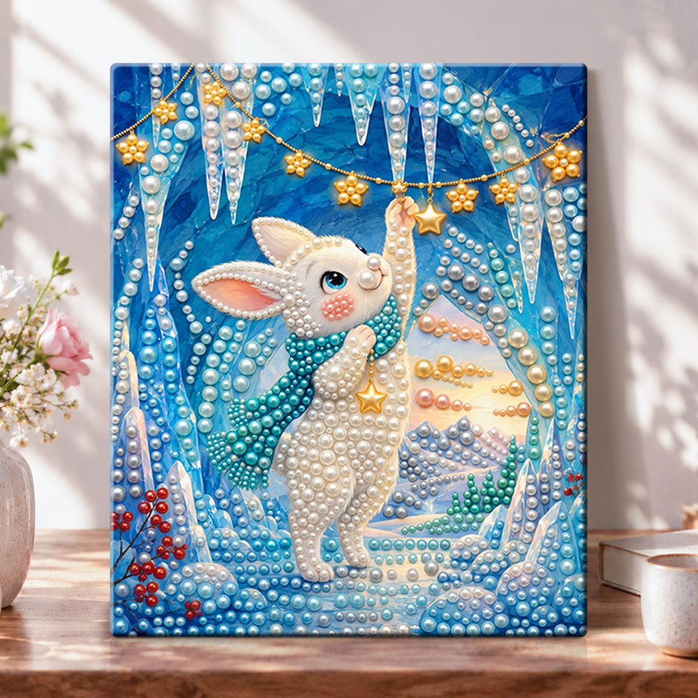 Icy star bunny pearl diamond painting kit for beginners