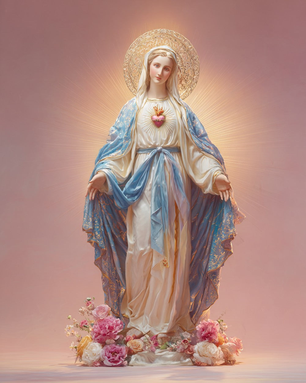 Immaculate heart of mary cross stitch kit for beginners
