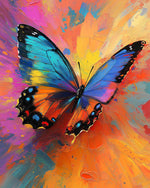 Impasto abstract colourful butterfly cross stitch kit for beginners