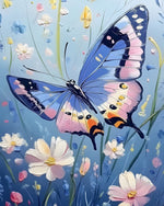 Impasto butterfly and blossoms cross stitch kit for beginners