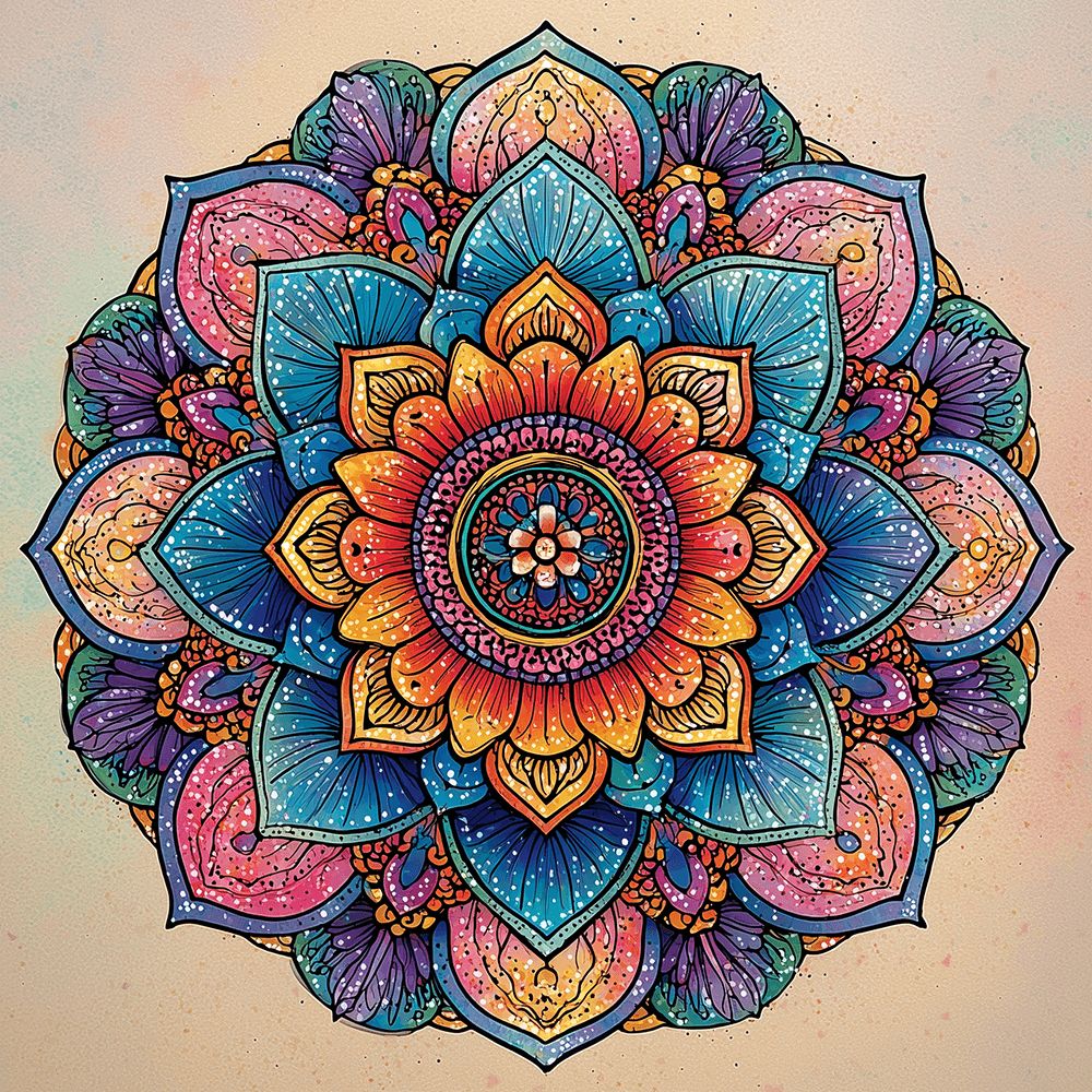 Intricate boho mandala cross stitch kit for beginners