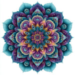 Intricate peacock blue mandala cross stitch kit for beginners