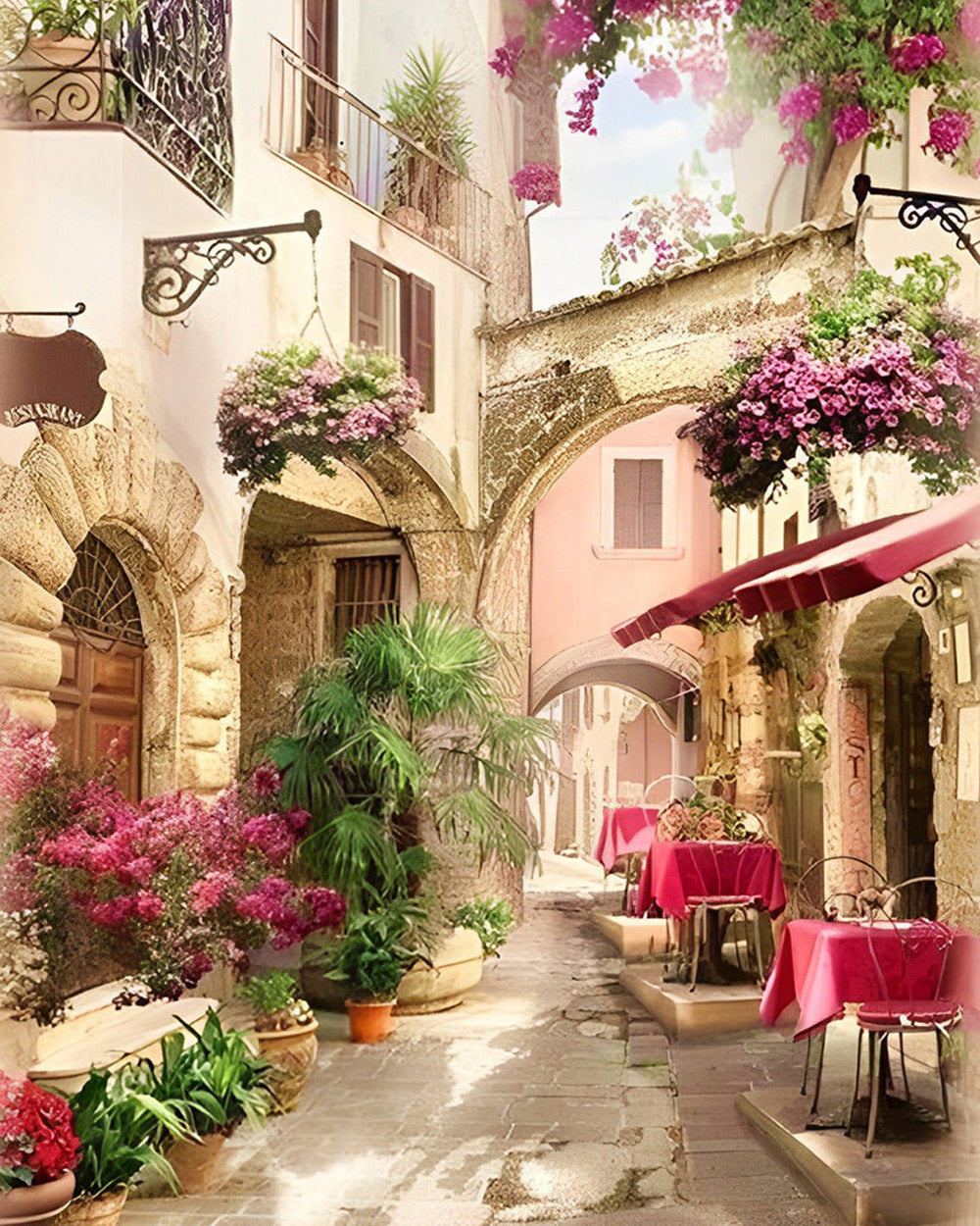 Italian flower alley cross stitch kit for beginners