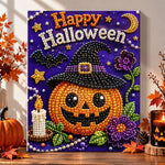 Jack‑o‑lantern halloween art pearl diamond painting kit for beginners