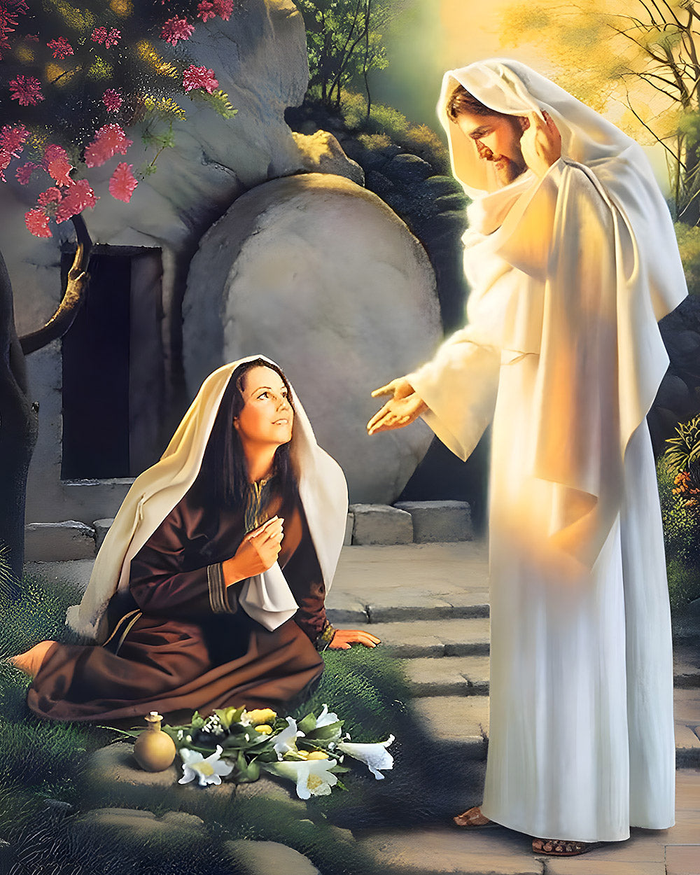 Jesus christ appearing to mary magdalene cross stitch kit for beginners