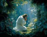 Jesus praying in forest paint by numbers kit for beginners