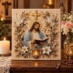 Jesus with bible pearl diamond painting kit for beginners