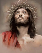 Jesus with crown of thorns cross stitch kit for beginners