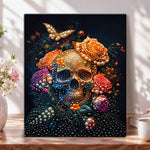 Jeweled floral skull pearl diamond painting kit for beginners