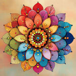 Jewelled colourful mandala cross stitch kit for beginners