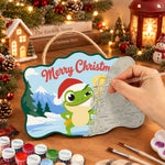 Jingle bell frog vibe paint by numbers door hanger painting process