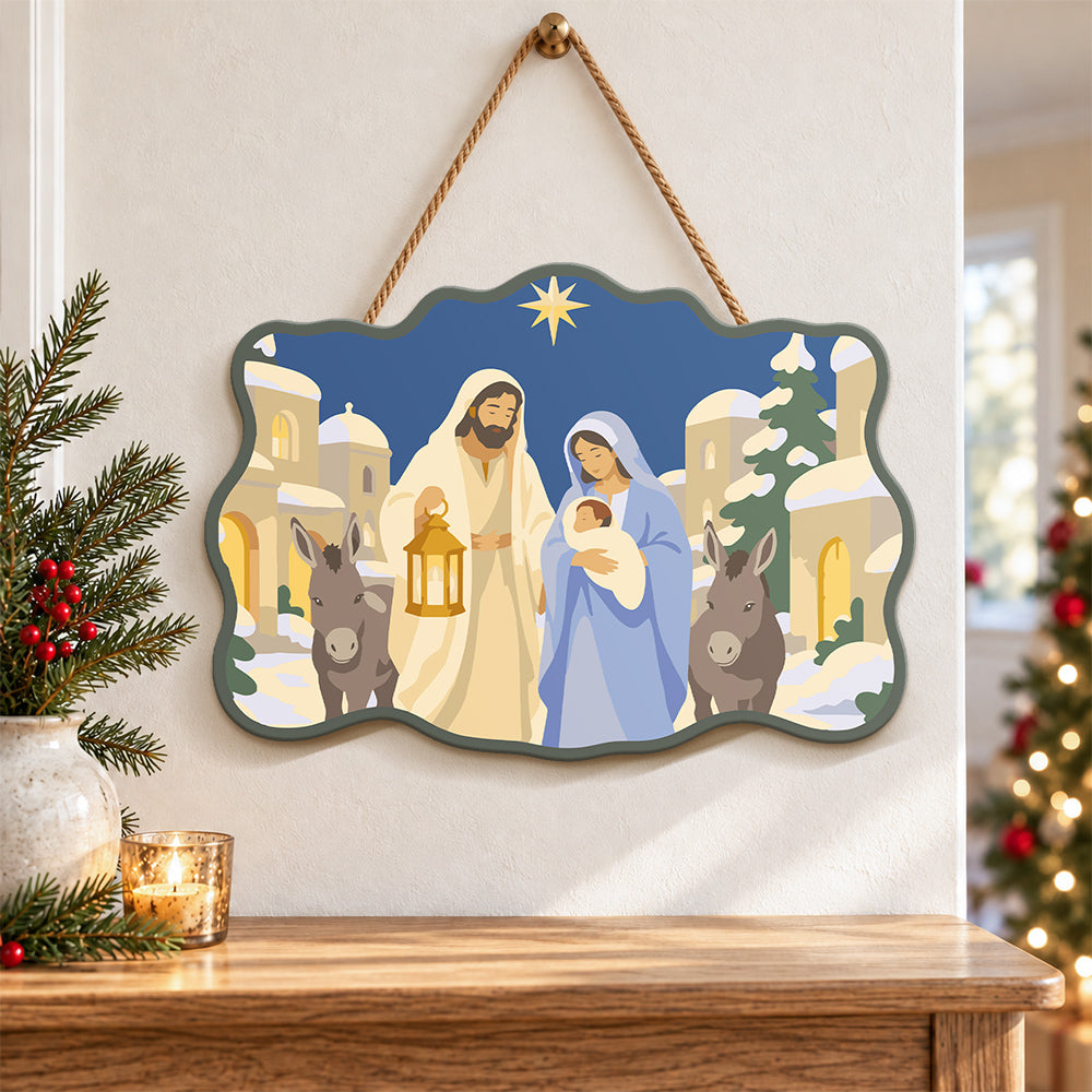 Journey to bethlehem paint by numbers door hanger as indoor wall decor