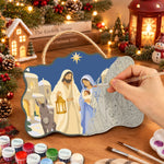 Journey to bethlehem paint by numbers door hanger painting process