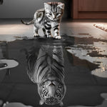 Kitten with tiger reflection in water paint by numbers kit for beginners