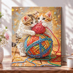 Kittens and yarn fun pearl diamond painting kit for beginners