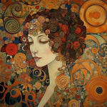 Klimt inspired portrait cross stitch kit for beginners