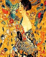 Klimt style floral portrait paint by numbers kit for beginners