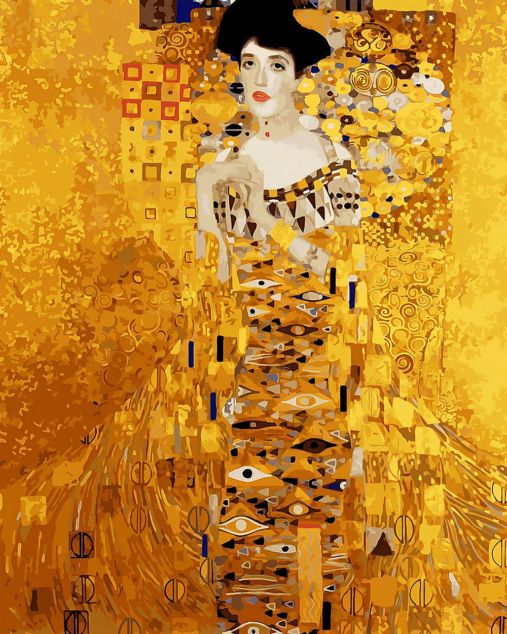 Klimt style golden portrait cross stitch kit for beginners
