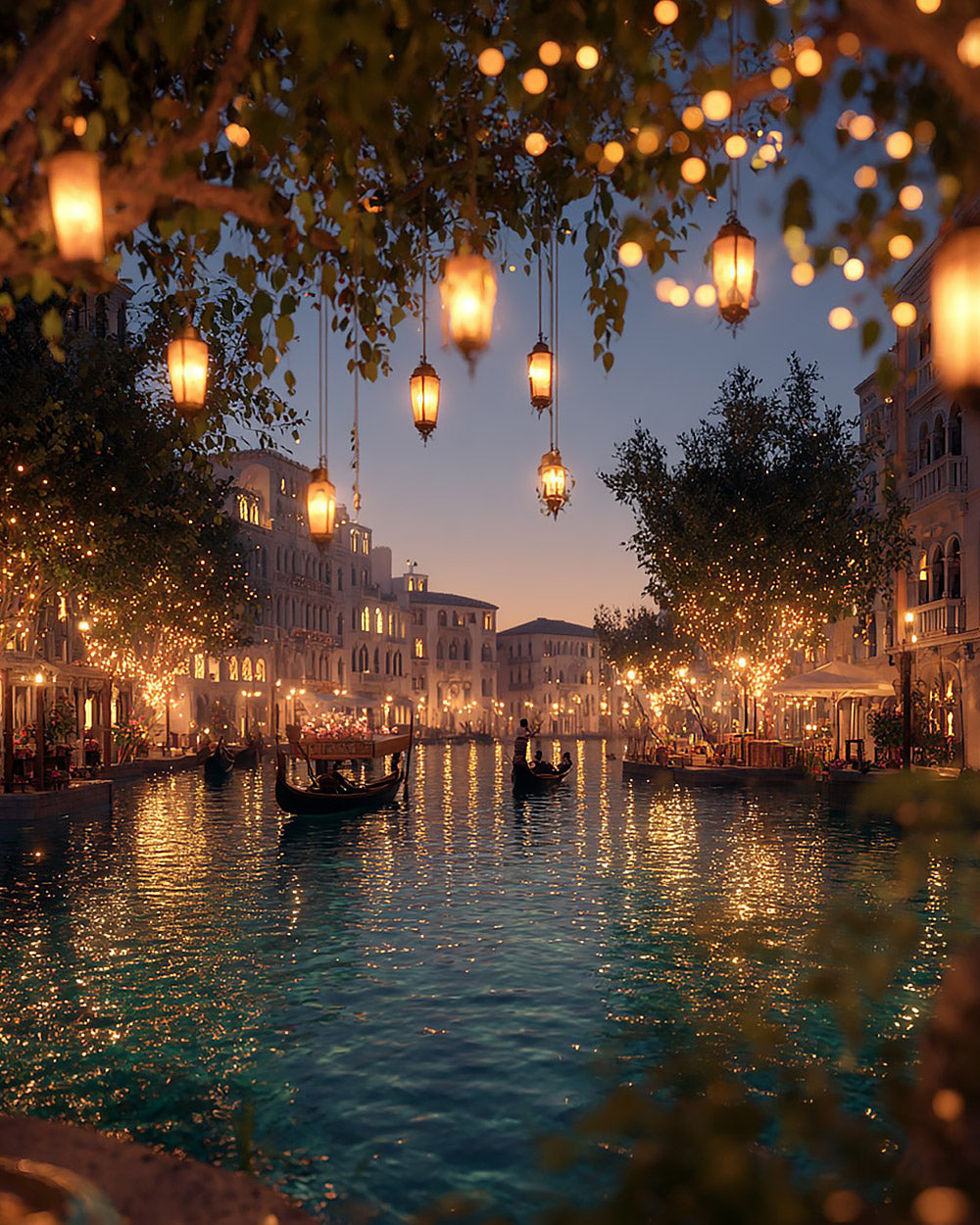 Lanterns and lullabies in venice cross stitch kit for beginners