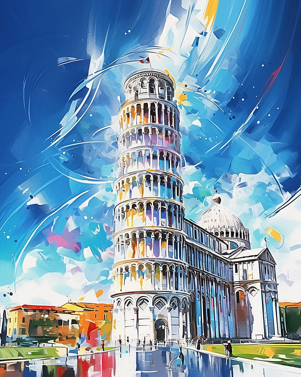 Leaning tower of pisa cross stitch kit for beginners