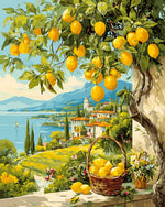 Lemon tree and lakeside village cross stitch kit for beginners