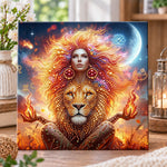 Leo zodiac woman with fiery spirit pearl diamond painting kit for beginners
