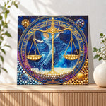 Finished libra zodiac goddess pearl diamond painting artwork displayed as holiday home decor