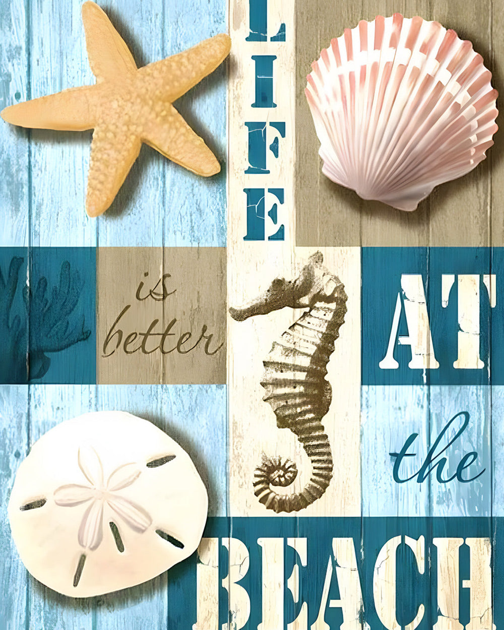 Life is better at the beach cross stitch kit for beginners