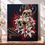 Lilies and skulls pearl diamond painting kit for beginners