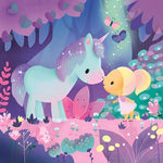 Little girl and unicorn in an enchanted forest cross stitch kit for beginners