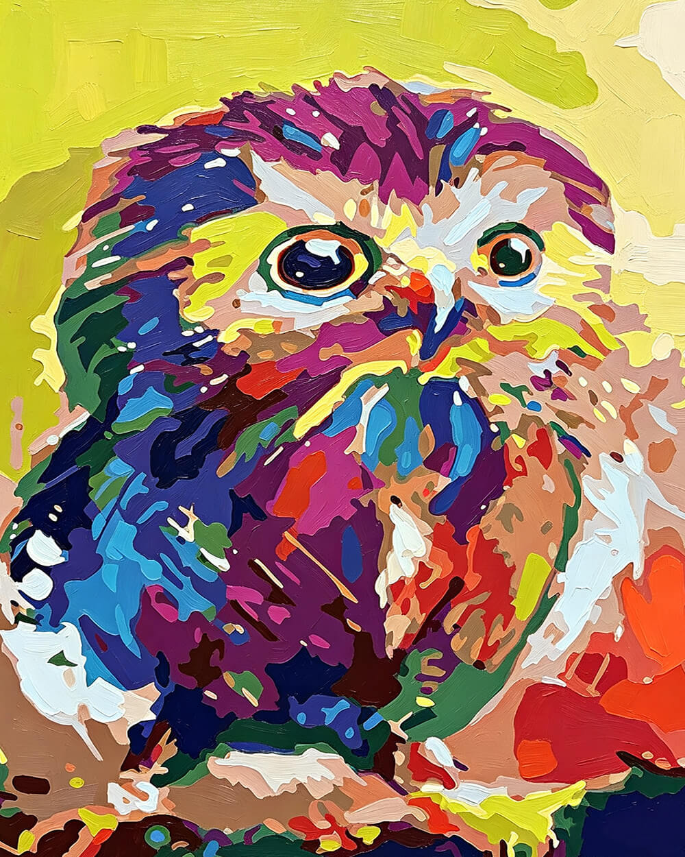 Little quirky owl cross stitch kit for beginners