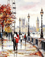 London eye in autumn cross stitch kit for beginners