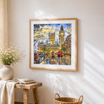 London houses of parliament and big ben paint by numbers artwork displayed on wall as home decor
