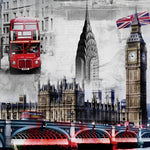 London icons collage cross stitch kit for beginners