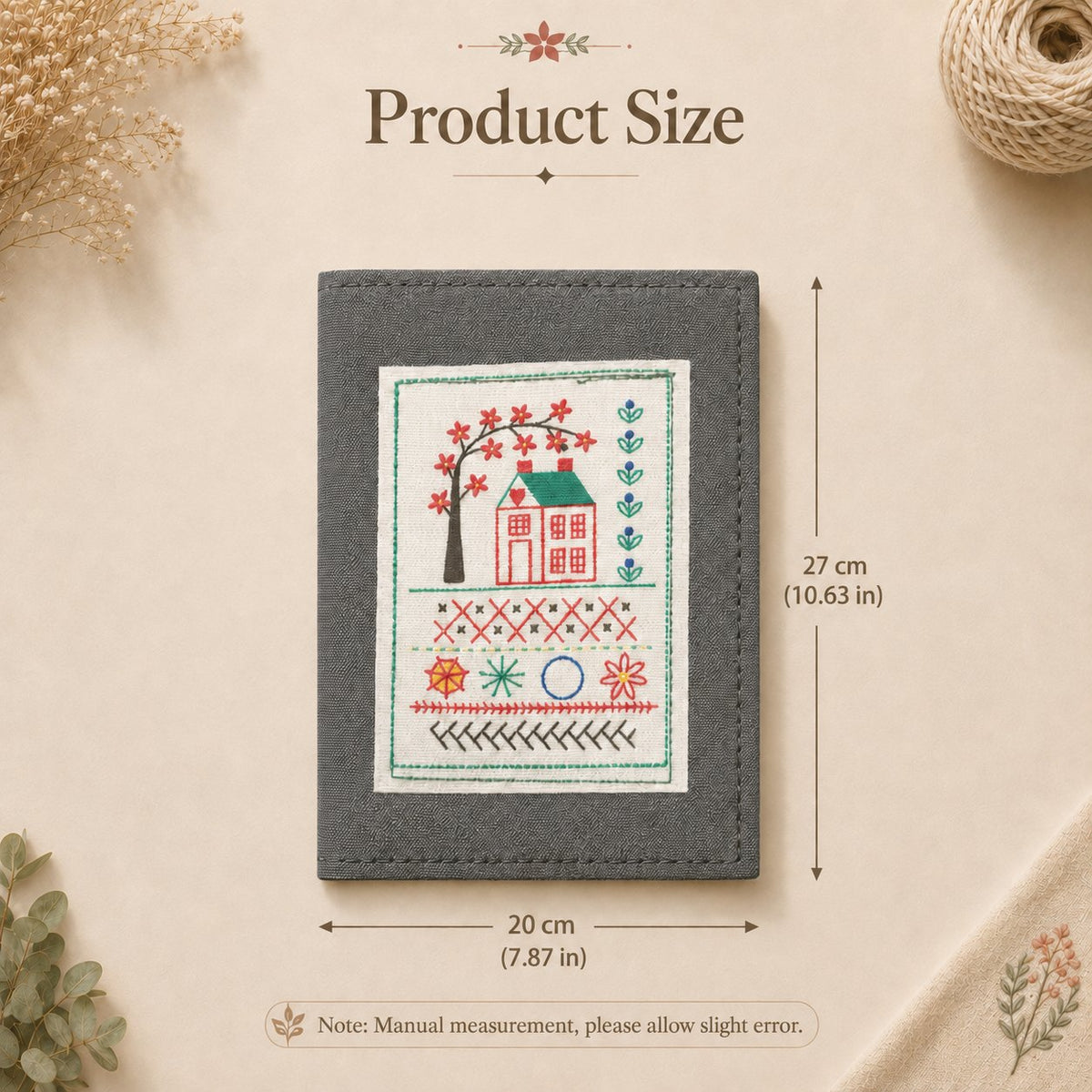 Loose-leaf embroidery stitch book size