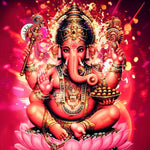 Lord ganesha on lotus cross stitch kit for beginners
