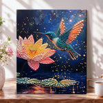 Lotus hummingbird pearl diamond painting kit for beginners