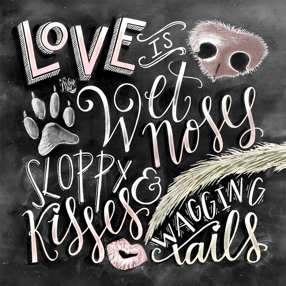 Love is wet noses and sloppy kisses cross stitch kit for beginners